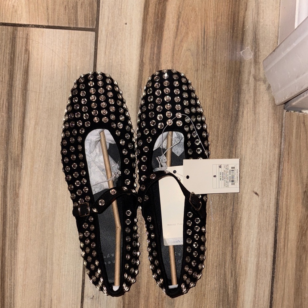 Studded Black Women's flats